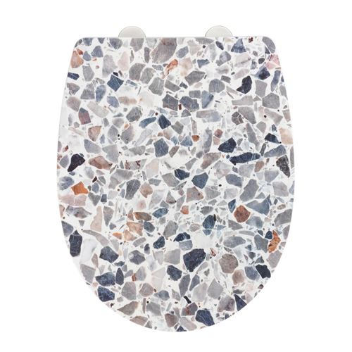 Abattant WC thermoplast design Terrazzo - Gris