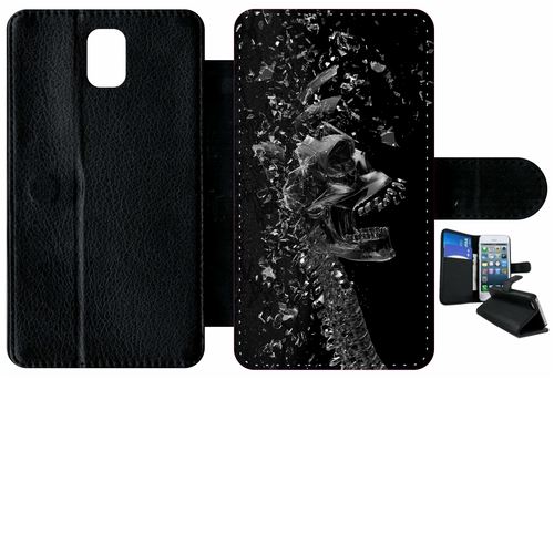Etui À Rabat Samsung Galaxy Note 3 Squelette Verre Bris