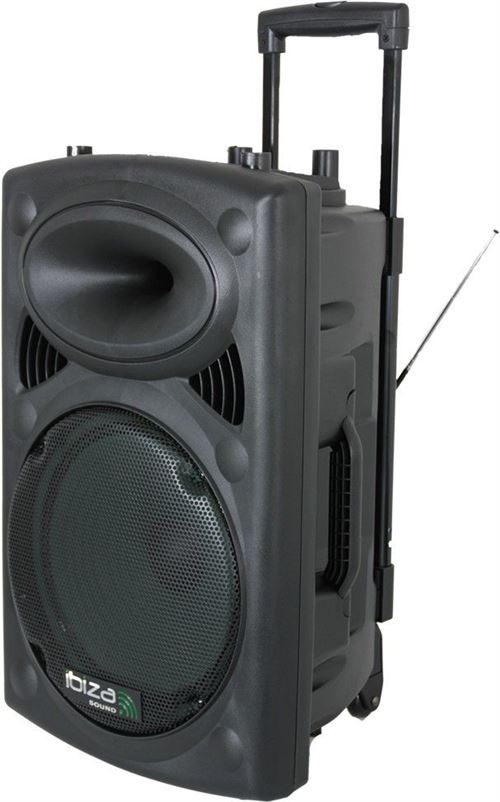 Ibiza Port15vhf-bt Système De Sonorisation Portable Autonome 38cm Avec Usb/rec/bluetooth/micros Vhf