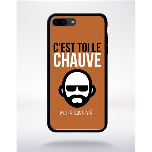 Coque c est toi le chauve moi je suis styl 8 compatible apple iphone 7 plus bord noir silicone
