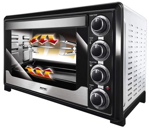 MPM MPE-06/T Four électrique de table à convection 32 litres, acier inoxydable, minuterie 1600W Plata