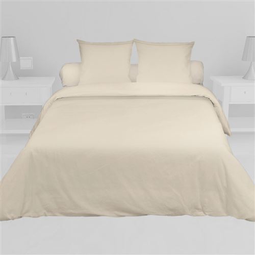 Housse de couette écru percale 240x220 cm