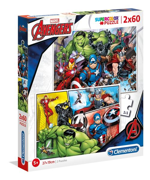 THE AVENGERS Puzzle SuperColor 2X60 pieces