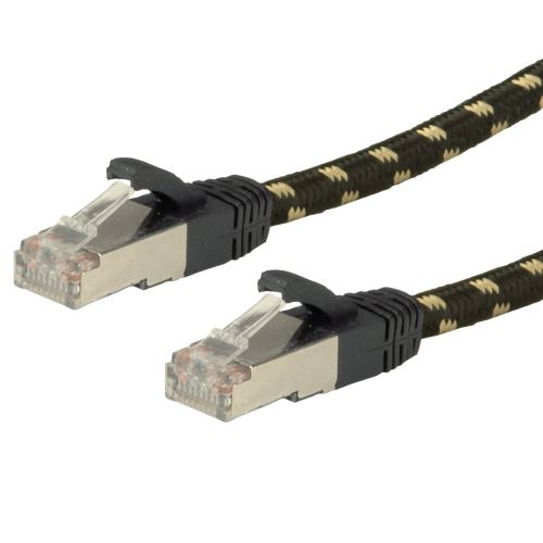 ROLINE GOLD Câble avec Ethernet - cordon réseau LAN - câble Patch - connecteur RJ45 - noir 0,5 m