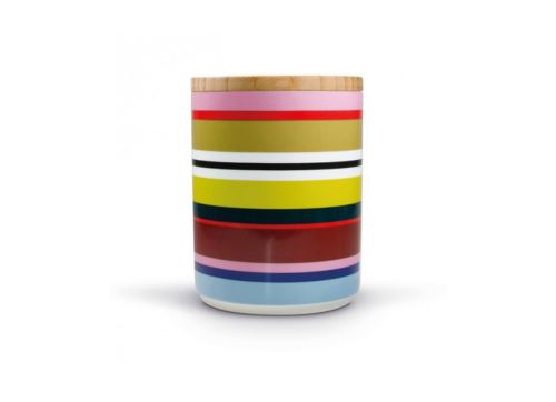 Boite de conservation porcelaine avec couvercle en bambou verano - multicolore