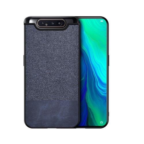 Coque en TPU + PU tissu tissu/bleu foncé pour votre Samsung Galaxy A80/A90