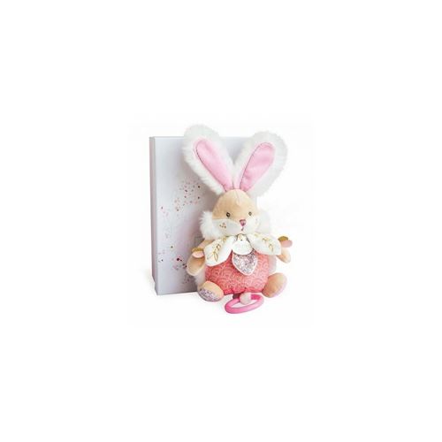 Peluche musicale lapin de sucre rose - doudou et compagnie