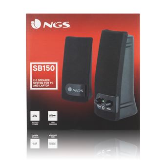 Haut-Parleurs PC 2.0-RMS 2W avec Boutons On/Off et Volume NGS SB150 Noir - 1
