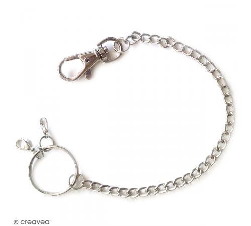 Porte clé mousqueton avec chaîne - 28 cm