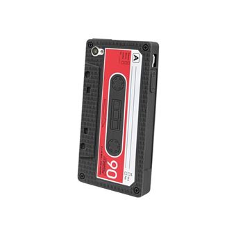Muvit Coque silicone Rétro Cassette pour iPhone 4 & 4s - Noire - 1