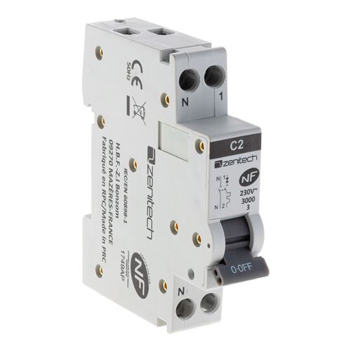Disjoncteur PH/N - 2A NF pour cumulus et chauffe-eau - Zenitech