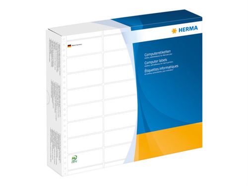 Herma Etiquettes d'Ordinateur en Continu 81,28 X 35,7 Mm 4 Rang&eacute;es Blanc Contenu: 16.000 &Eacute;tiquet