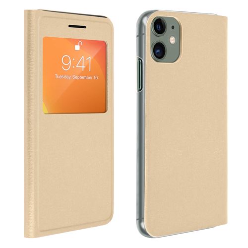 Housse pour iPhone 11 Clapet Fenêtre d'affichage - Or