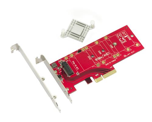 Carte PCIe 3.0 x4 type pour SSD M.2 NVMe ou PCIe-AHCI M2 - HIGH POWER + RADIATEUR