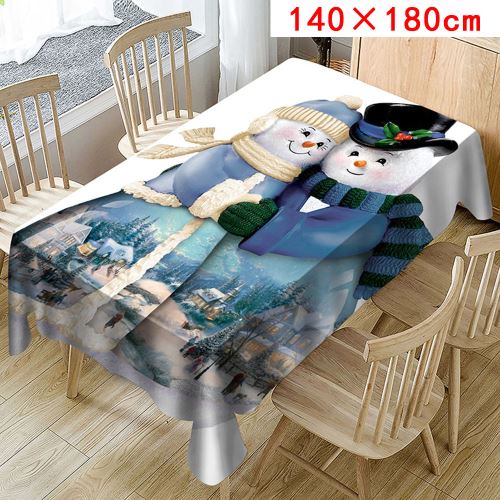 Nappe de Noël Imprimer Rectangle Table Cover Holiday Party Home Decor_Kiliaadk337
