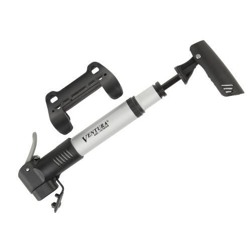Ventura POMPE À BICYCLETTE MINI TÉLESCOPE DOUBLE TÊTE TÉLESCOPIQUE POIGNÉE EN T PLIABLE