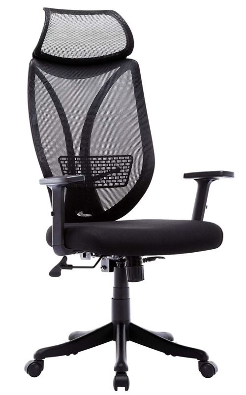 Chaise de Bureau Dossier Inclinable ,Réglable en Hauteur Noir