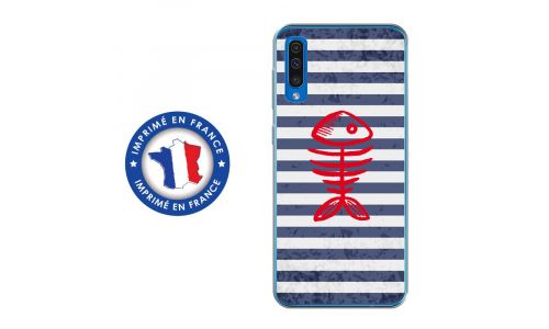 Coque souple pour Samsung Galaxy A50 avec impression Motifs squelette poisson
