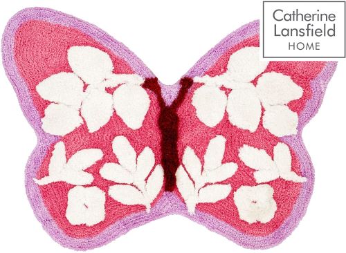 Catherine Lansfield Butterfly Tapis pour Enfant, Rose