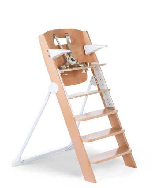 CHILDHOME Kitgrow Chaise Haute Bebe 4 en 1 Bois Naturel Blanc