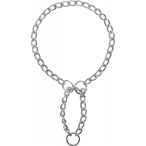 Collier d'arrêt en chaîne, simple rang. Taille: L-XL. Dimensions: 60 cm/3 mm pour chien