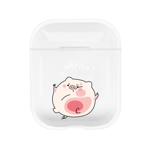 Coque en TPU modèle de dessin animé rigide porc pour votre Apple AirPods (2019)/(2016)