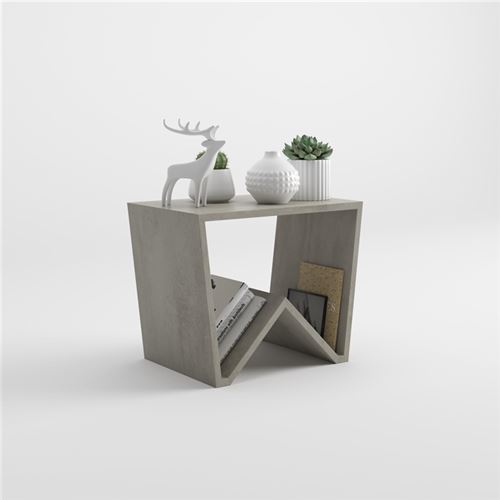 Mobilifiver Table basse Emma, Ciment, 50 x 33 x 40 cm, Mélaminé, Made in Italy