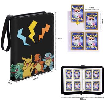 Album de cartes à collectionner à 4 poches pour cartes Pokémon, 400  pochettes avec 50 pochettes amovibles, pochettes portables à fermeture  éclair, étui de transport pour garçons et filles : : Livres