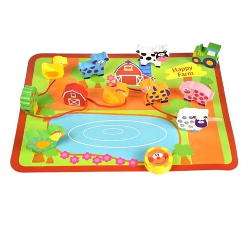 Tooky Toy perle set ferme 33,5 x 24,5 cm bois 14-part