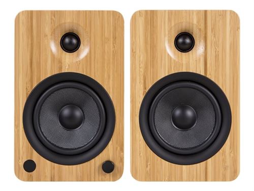 Kanto YU6 - Luidsprekers - boekenplank - draadloos - Bluetooth - 200 Watt (Totaal) - 2-weg - bamboe