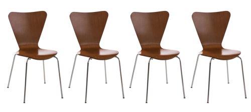 Lot de 4 chaises empilables Calisto , Marron