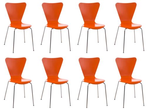Lot de 8 chaises visiteur empilables Calisto , Orange
