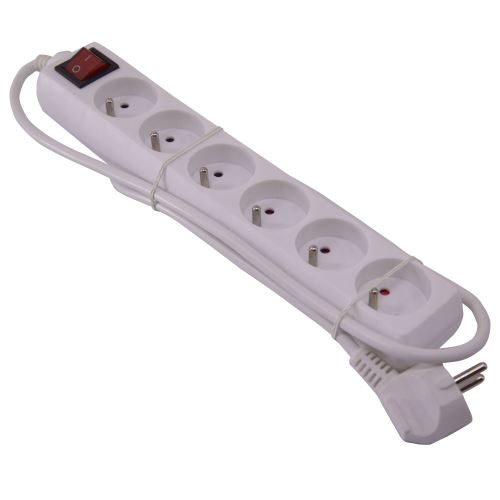 Bloc 6 prises avec interrupteur 3g*1.0mm2*1