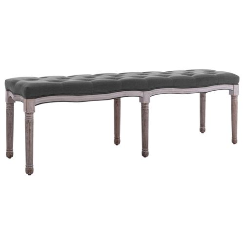 vidaXL Bank 150x40x48 cm linnen massief hout lichtgrijs