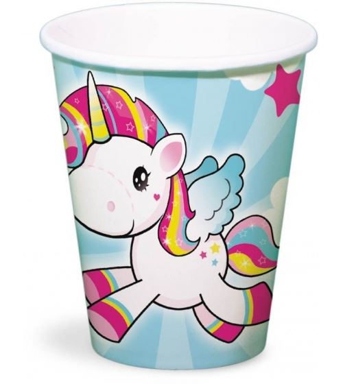 Folat tasses de fête 250ml licorne 8 pièces