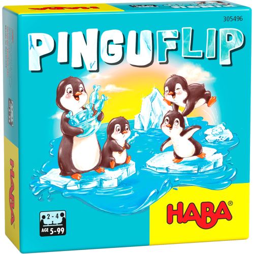 Haba jeu de société Penguin flip junior carton / bois 33 pièces (de)