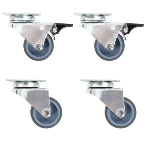 8 pcs Roulettes pivotantes doubles 50 mm
