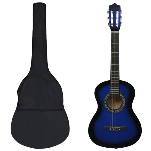 vidaXL Jeu de guitare classique pour débutants 8 pcs Bleu 1/2 34