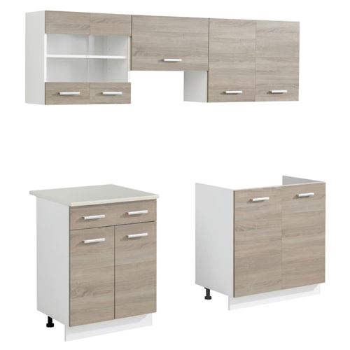 vidaXL Cuisine complète 5 pièces Aspect chêne 200 cm