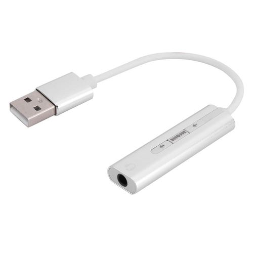 Adaptateur de casque 2 en 1 USB2.0 3,5 mm - Argent