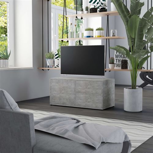 vidaXL - Meuble TV - 80x34x36 cm - Gris - Image 3