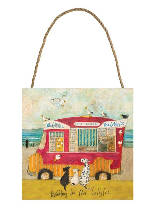 Sam Toft Art mural en bois 20 x 20 cm Waiting for Mr Lollyice