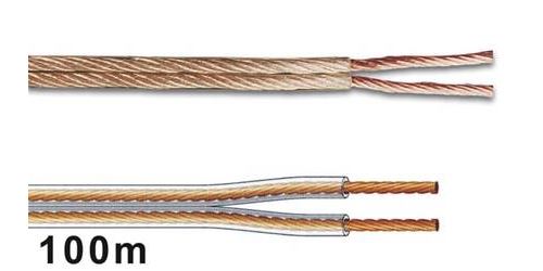 Velleman - Câble Haut-Parleur - Transparent - 2 x 2.50mm, 100m