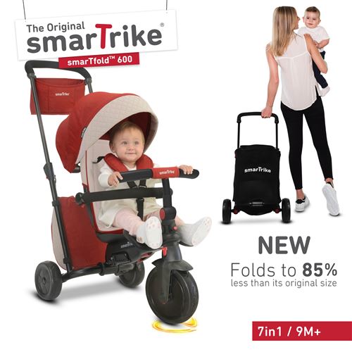 smarTrike tricycle évolutif 7 en 1 smarTfold 600 rouge pour bébé et enfant