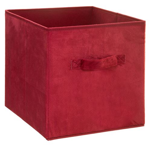 Boîte de rangement design velours Mix n' modul - L. 31 x l. 31 cm - Rouge