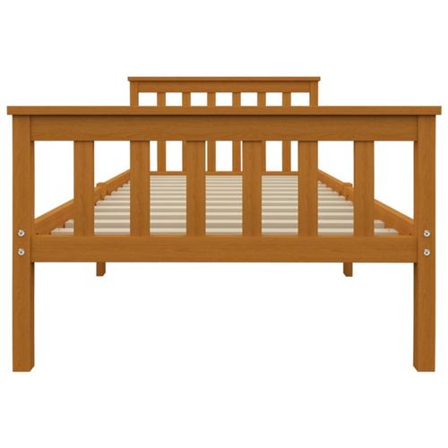 vidaXL Cadre de lit Marron miel Bois de pin massif 100 x 200 cm