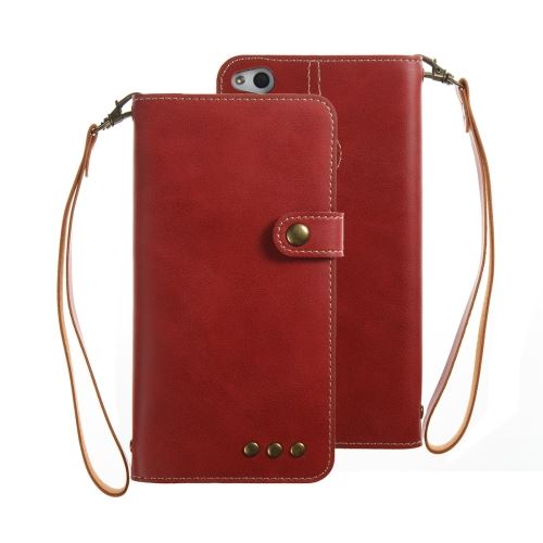 Huawei P8 Lite 2017 Housse Etui Cuir PU Rouge Effet Peau rétro ALS47680