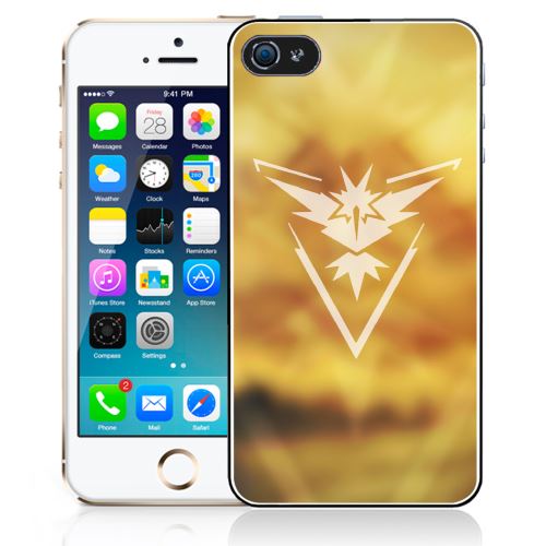 Coque pour iPhone 5C pokémon go team jaune grunge