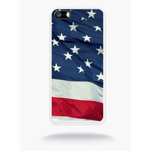 Coque Usa Compatible Apple Iphone Se Silicone Blanc Mat