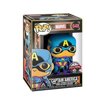 Figurine Funko Pop Marvel Black Light Captain America Avant-première Fnac